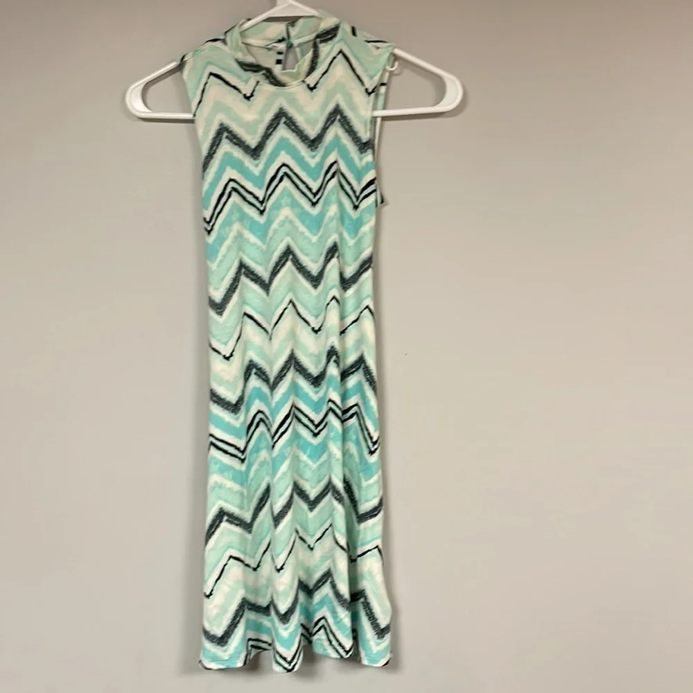Justice Girls Tank Dress , 12, Stretchy Zig- Zag Fabric, ties